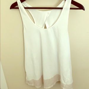 White lululemon tank with tie back